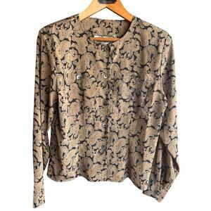 LA CHINE CLASSIC BY GALINDA WANG. POLYESTER PAISLEY BLOUSE Size 8